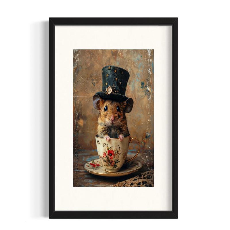 8x10 Mouse in Teacup Print Wall Decor