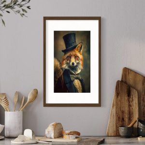 8x10 Sophisticated Fox Print Wall Decor