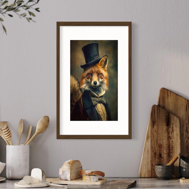 8x10 Sophisticated Fox Print Wall Decor