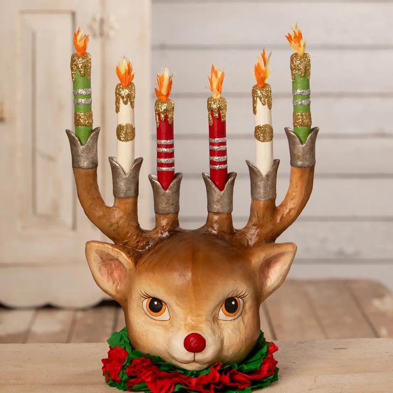 Bethany Lowe Retro Reindeer Candelabra