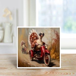 Feathers In The Wind Turkey - Note Card