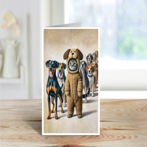 Fur-Real Imposter - Kitten In Dog Costume - Note Card
