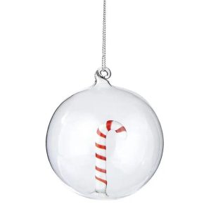 Glass Christmas Ball - Candy Cane