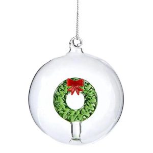 Glass Christmas Ball - Wreath