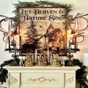 Heaven and Nature Sing Christmas Canvas Wall Art - Choose Size
