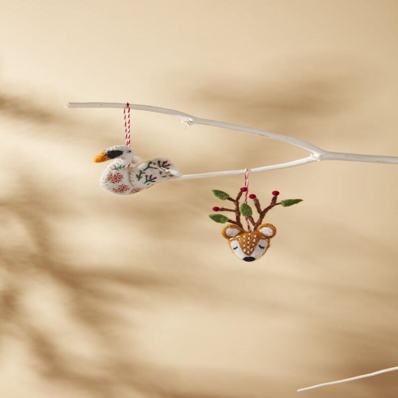 Lakewood Felt Friends Ornament - Choose Reindeer or Swan