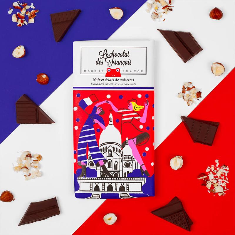 Le Chocolat Des Francais - Extra Dark Chocolate & Hazelnuts