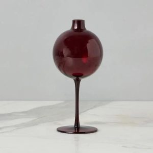 Merlot Red Wine Glass Shaped Flower Vase