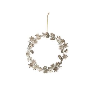 Metal Wreath with Acorns and Flowers