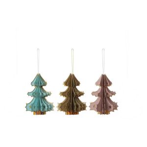 Paper Tree Ornaments with Gold Foil - Choose Style