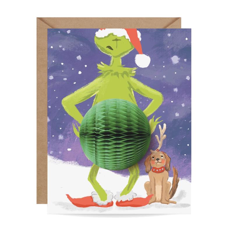 Pop Up You're a Mean One Holiday Card - Blank Inside