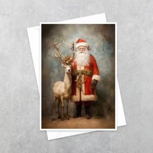 Santa Claus and Rudolph The Reindeer - Note Card