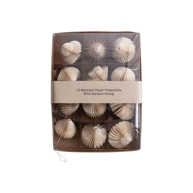 Set of 12 Handmade Honeycomb Ornaments - Ornaments or Create DIY Garland