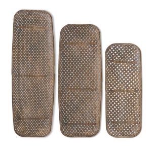 Set of 3 Bamboo Weave Trays
