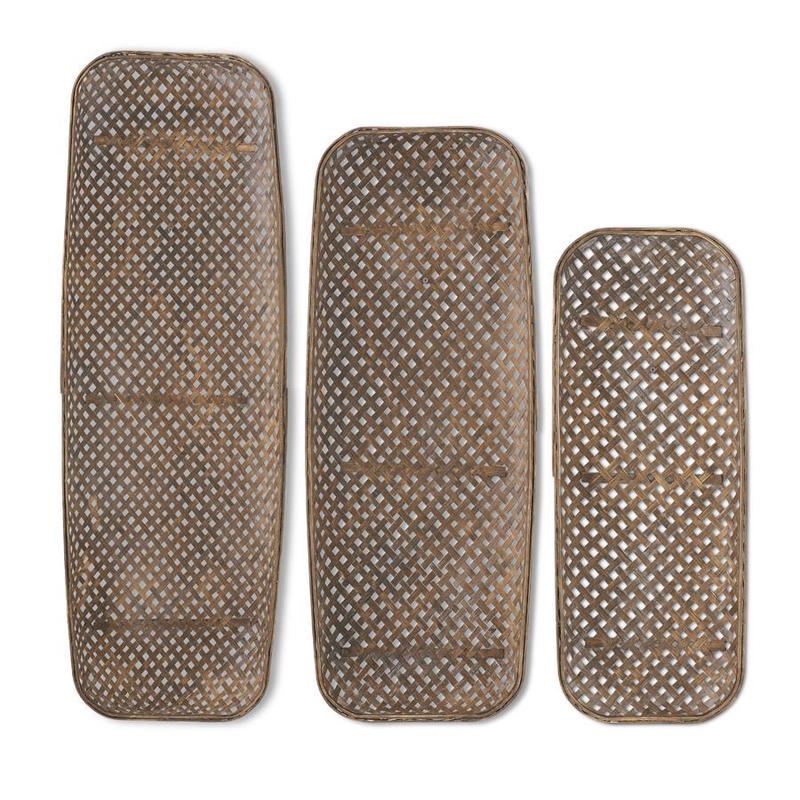 Set of 3 Bamboo Weave Trays