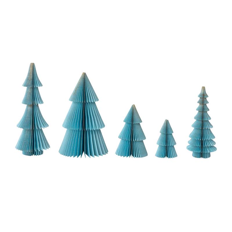Set of 5 Blue Honeycomb Trees