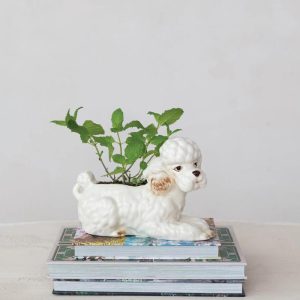 Vintage Style Poodle Planter