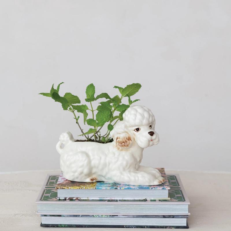 Vintage Style Poodle Planter