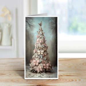 Whispering Wings Butterfly Christmas Tree - Note Card