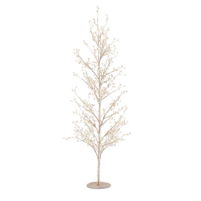 33" Gold Glitter Twig Tree with Pearls