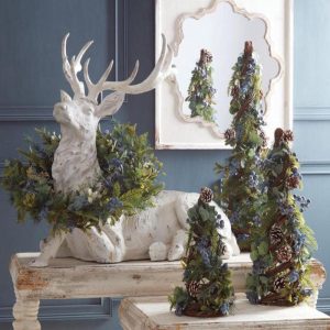 36" x 38" Whitewashed Deer