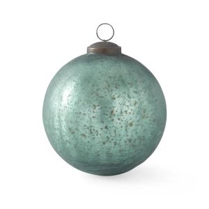 5" Crackled Teal Green Mercury Glass Ornament