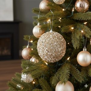 6" Champagne Shimmer Ornament