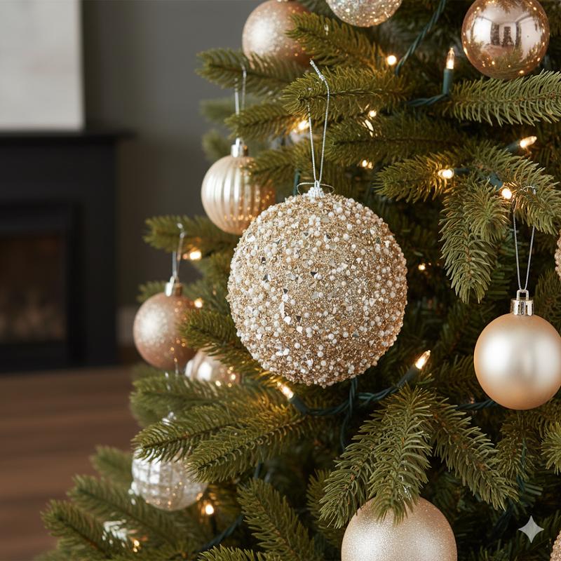 6" Champagne Shimmer Ornament