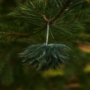 6" Wispy Green Feather Ornament
