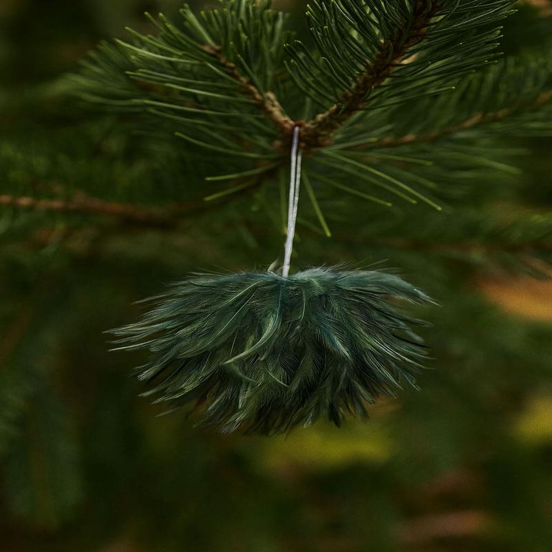 6" Wispy Green Feather Ornament