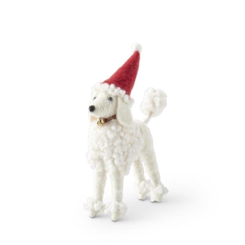 6" Wool Christmas Poodle