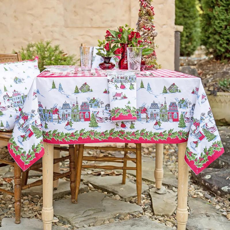 April Cornell Victorian Christmas Tablecloth - Choose Size