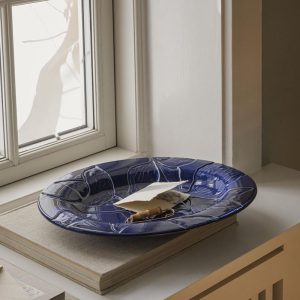 Bergs Potter Florita Glazed Agate Blue Tray