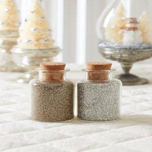 Glass Bottle of Glitter Sand - Choose Silver or Gold