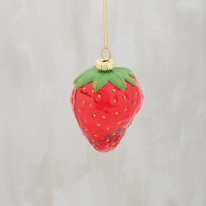Glass Strawberry Ornament