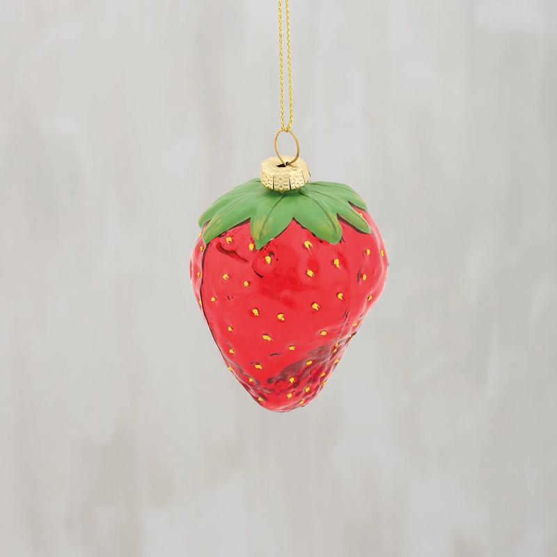 Glass Strawberry Ornament