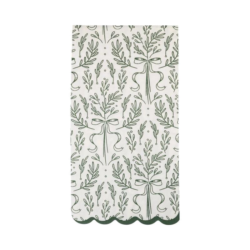 Green Bough Pattern Dinner Napkin - Set of 24