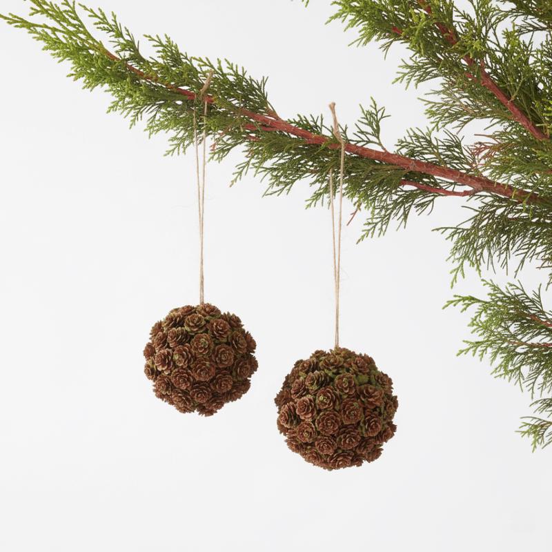 Green & Brown Mini Pinecone Ornament - Choose Size