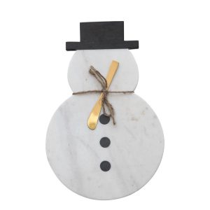 Marble Snowman Board with Canape Knife
