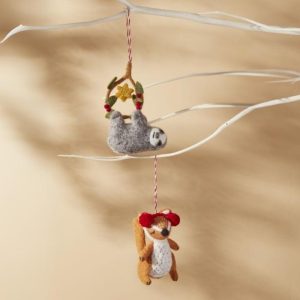 Mellow Felt Animal Ornament - Choose Sloth or Squirrel
