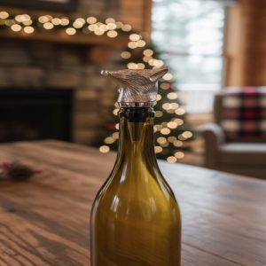 Nickle Finish Fox Head Bottle Stopper