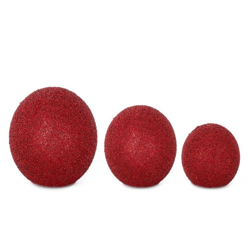 Red Bead LED Glass Tabletop Globe with Timer - Choose Size