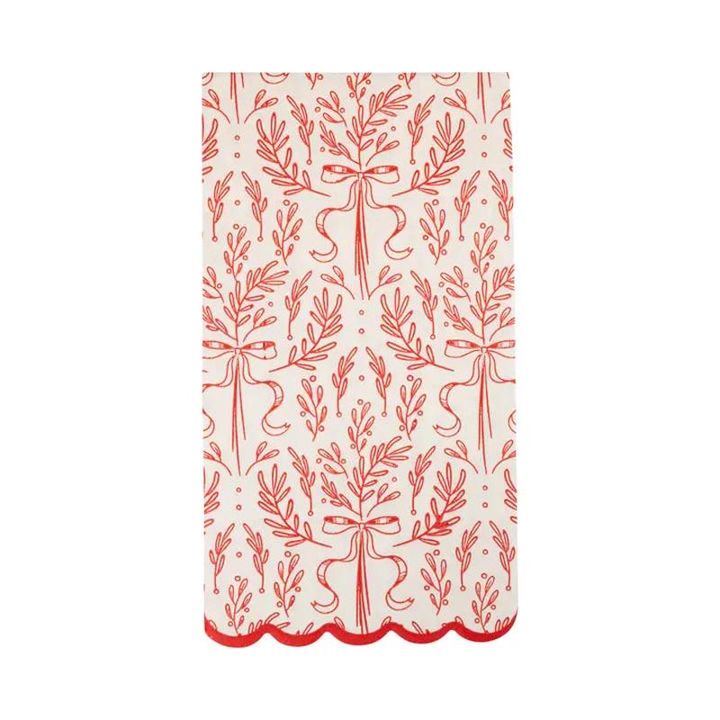Red Bough Pattern Dinner Napkin - Set of 24