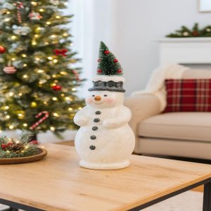 Retro Festive Snowman Figurine