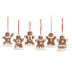 Set of 6 Gingerbread Cookie Ornaments