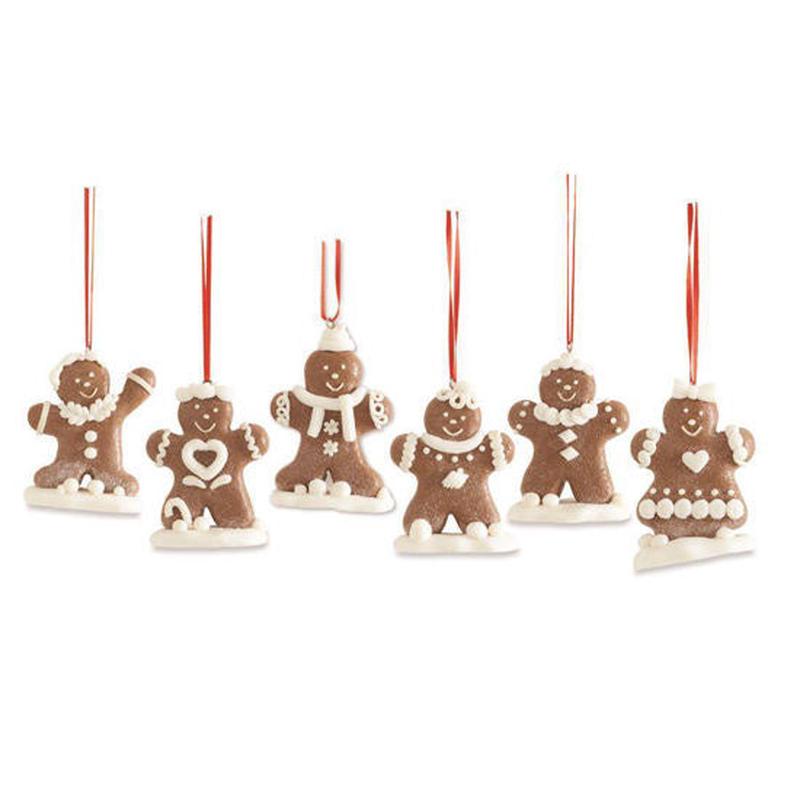 Set of 6 Gingerbread Cookie Ornaments