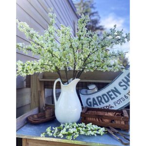 34" Cream Wild Blossom Spray