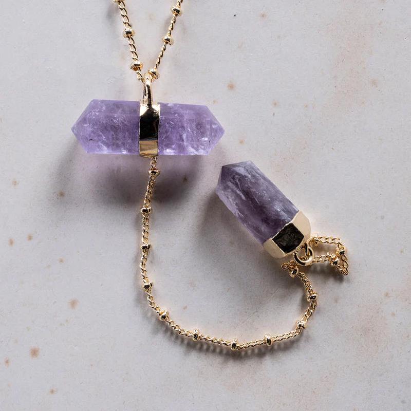 Bijou Amethyst Crystal Necklace
