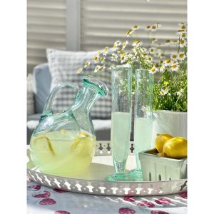 Hand Blown Recycled Glass Wine Decanter with Ice Pocket