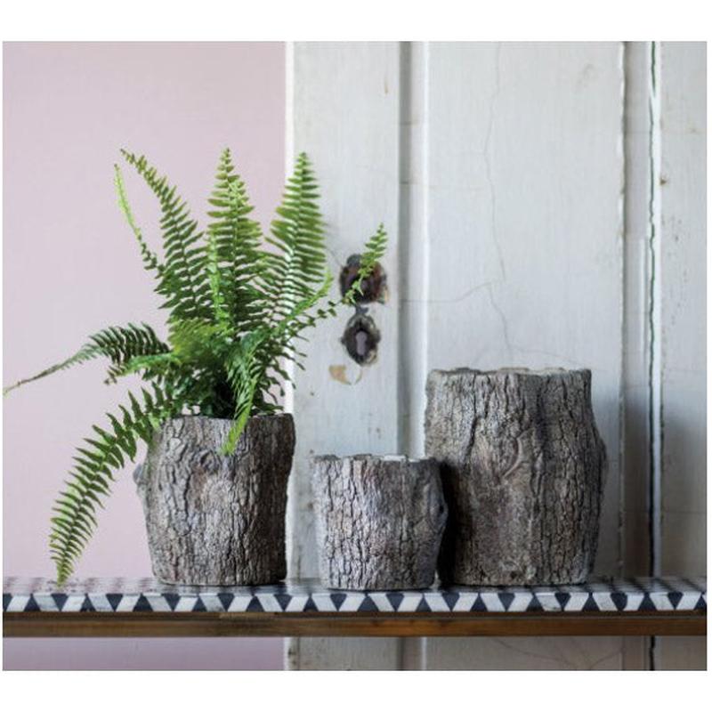 Medium Faux Bois Log Concrete Planter